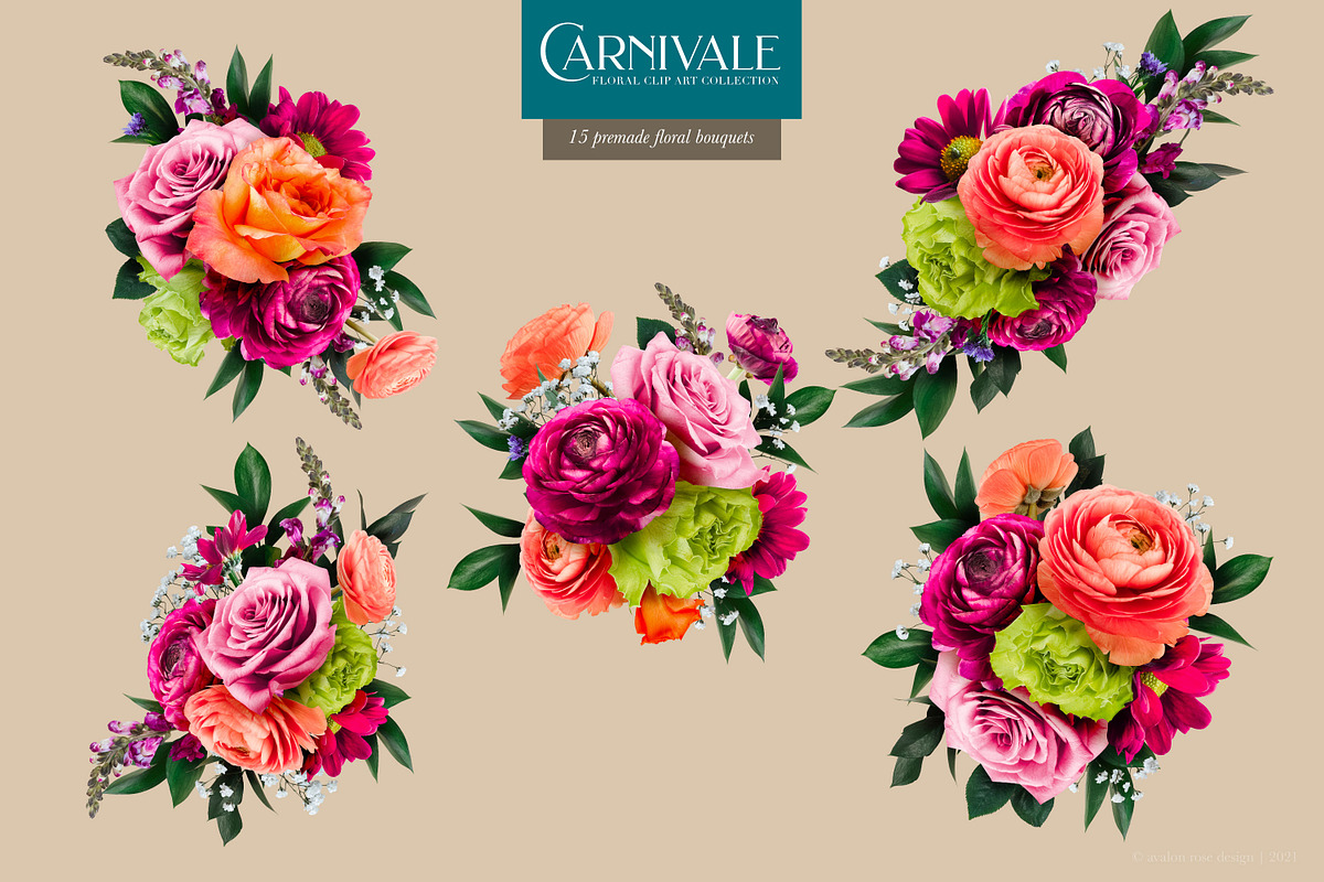 Carnivale Floral Clip Art Collection, an Object Graphic by Eclectic Anthology (Photo 11 of 21)