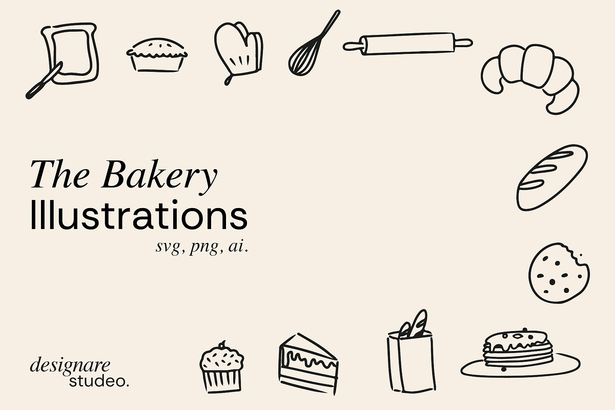 The Bakery Illustrations, a Decorative Illustration by ginni illustrations (Photo 1 of 5)