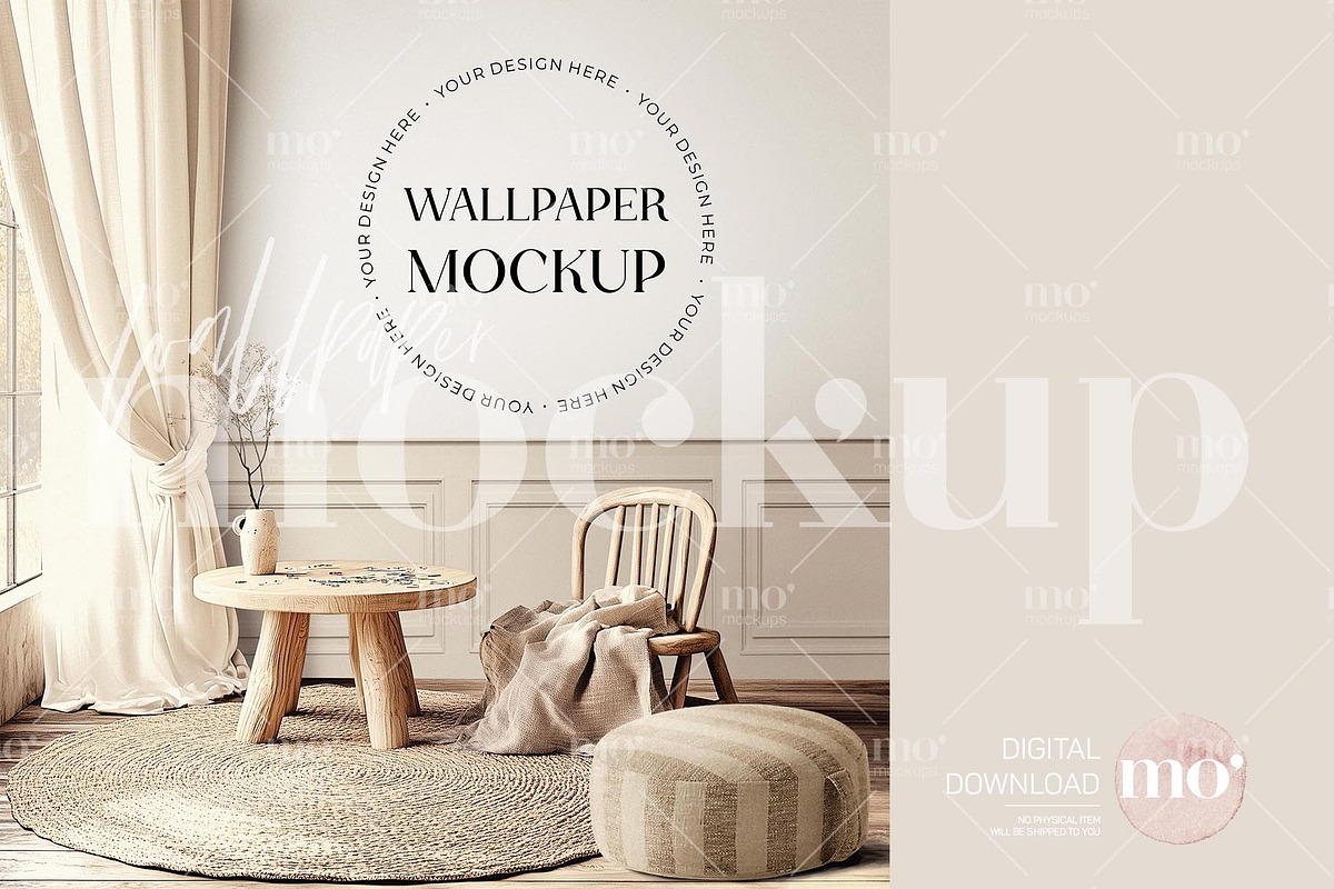 Nursery Wallpaper Mockup, a Product Mockup by MoMockups (Photo 3 of 4)