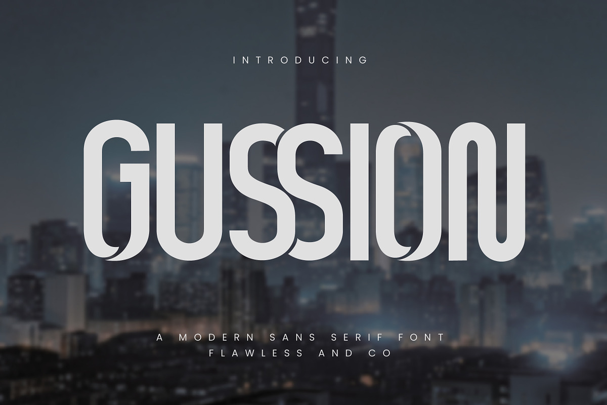 Gussion - Modern Elegant Sans Serif, a Sans Serif Font by Flawless And Co (Photo 1 of 10)