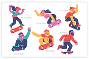 36 Skateboarding Elements x2 Styles, a Graphic by monkik (Thumbnail 4 of 25)