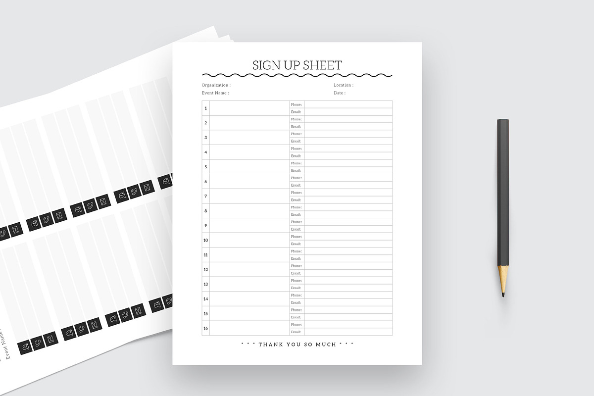 Email Sign Up Sheet, a Stationery Template by Amit Debnath