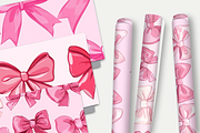 8 Pink Bow Pattern, a Pattern Graphic by Sian Elizabeth Designs (Thumbnail 2 of 6)