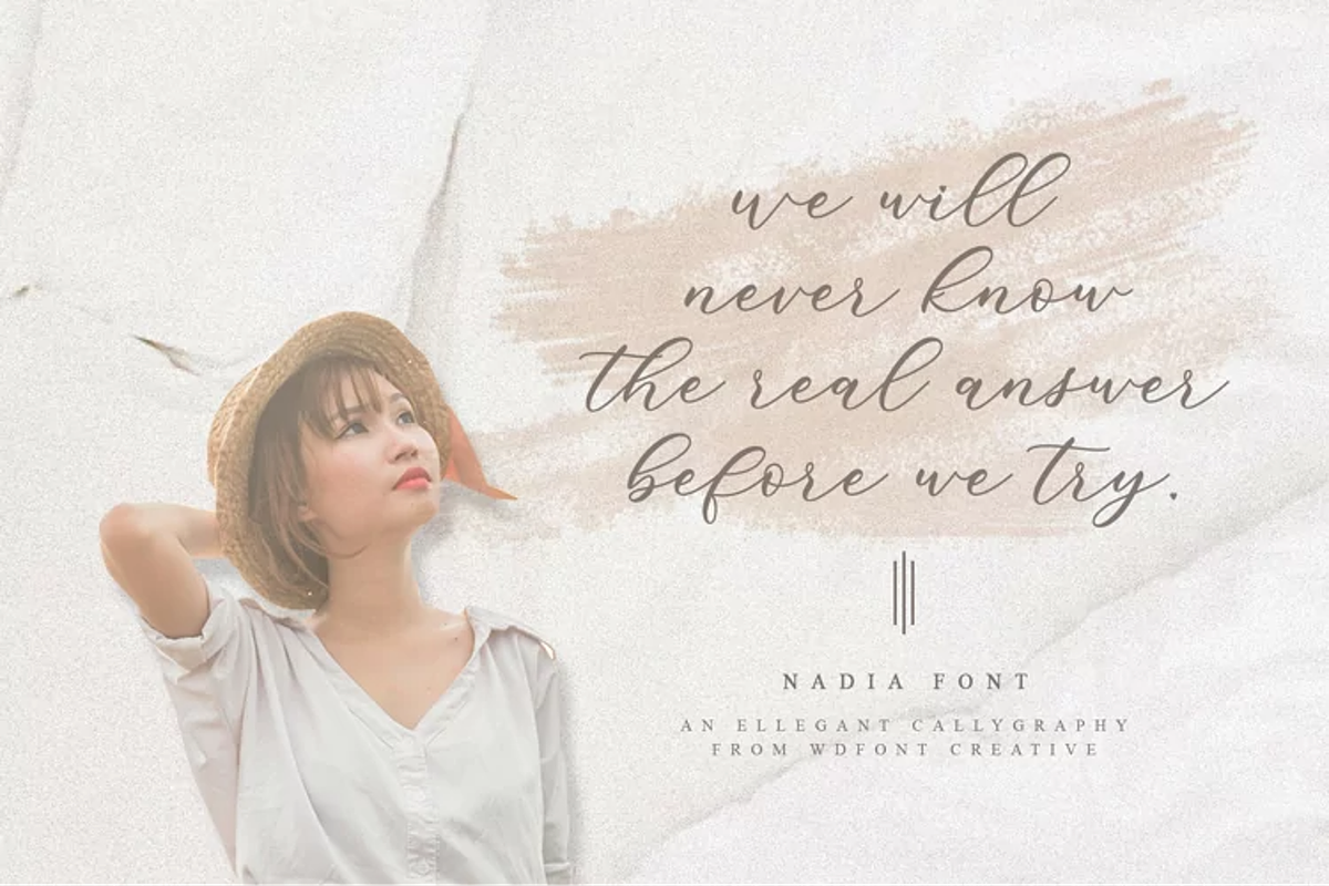 Nadia Script | Lovely Calligraphy, a Script Font by WDfont (Photo 5 of 10)