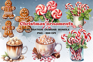 Watercolor Christmas Clipart Bundle
