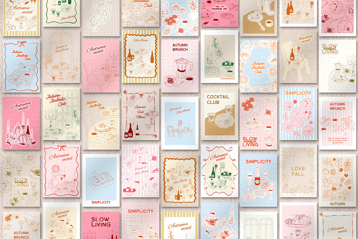 Slow Living. Fall posters collection, a Decorative Illustration by Mio Buono (Photo 4 of 13)