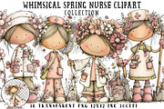 Whimsical Spring Nurse Clipart, an Illustration by OK Design (Thumbnail 1 of 6)