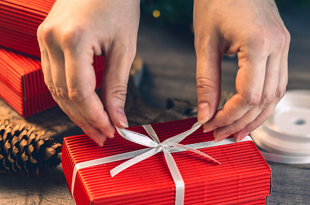 Preparing gift boxes for Christmas, a Holiday Photo by Andriana Syvanych
