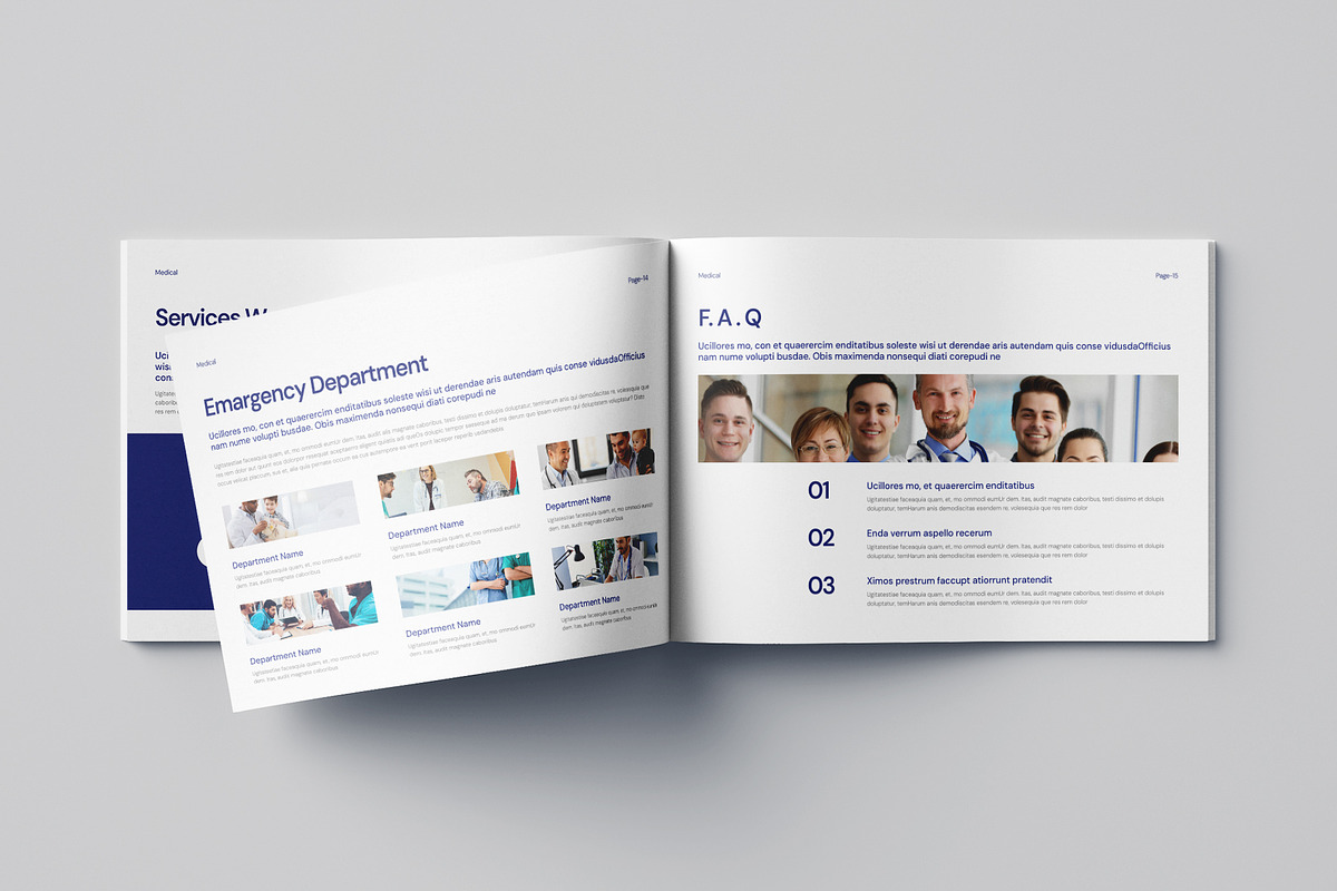 Medical Brochure Landscape Template, a Brochure Template by Pixelpick (Photo 4 of 9)