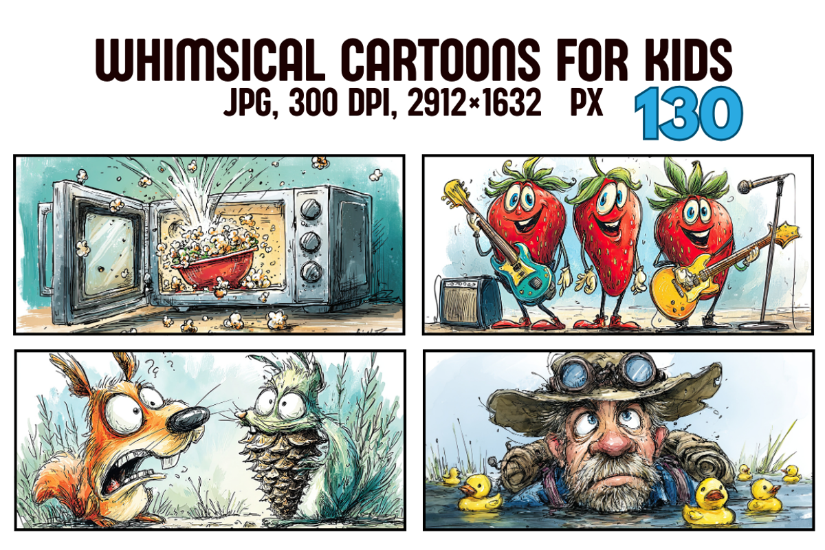 Whimsical Cartoon Characters for Kid, an Illustration by PrintHaven Designs (Photo 1 of 7)