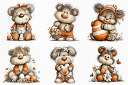 Whimsical Easter Bear Clipart, an Illustration by Craft Nest (Thumbnail 4 of 9)