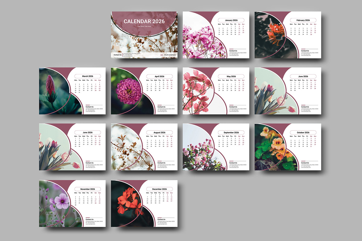 Desk Calendar 2026, a Stationery Template by crazyOWL (Photo 4 of 6)
