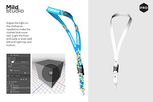 3D Lanyard Id Badge Mockup