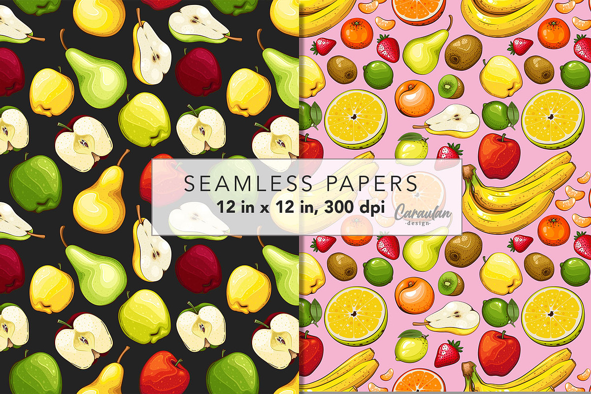 Fruits Seamless Patterns, a Pattern Graphic by Serghei Caraulan (Photo 6 of 9)