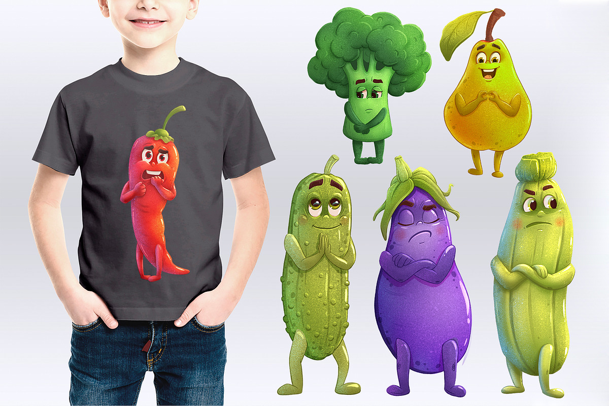 Funny emotion fruits and vegetables, a Templates & Theme by KrisPlazun (Photo 4 of 6)