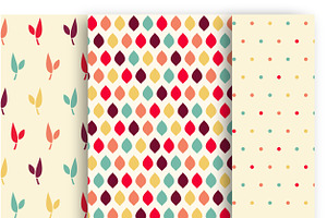 3 vector retro geometric patterns.
