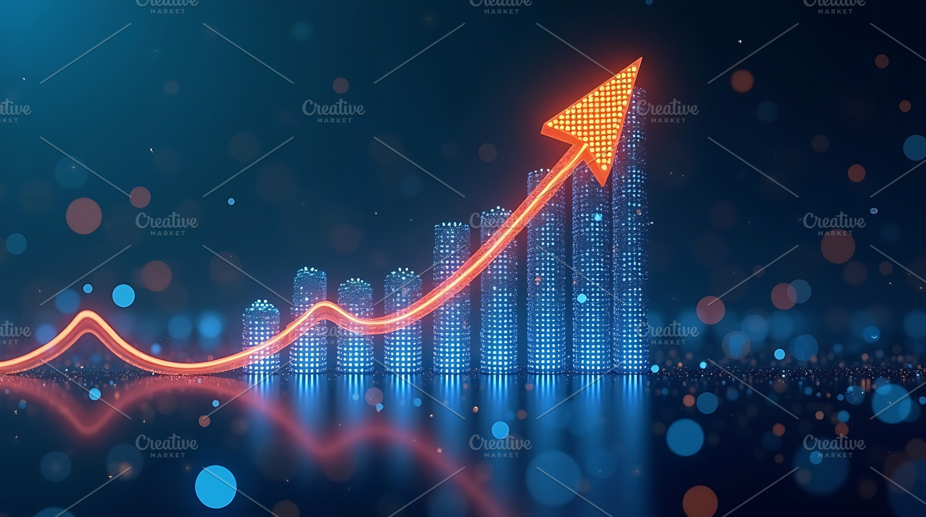 Stock market growth chart with arrow, a Business Photo by Artonix