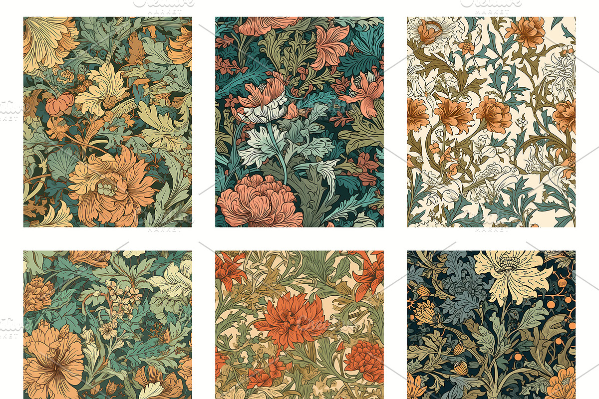 Seamless pattern with flowers, an Illustration by Pundateam (Photo 3 of 5)