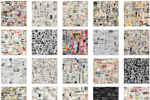 Newspapers Seamless Patterns Set