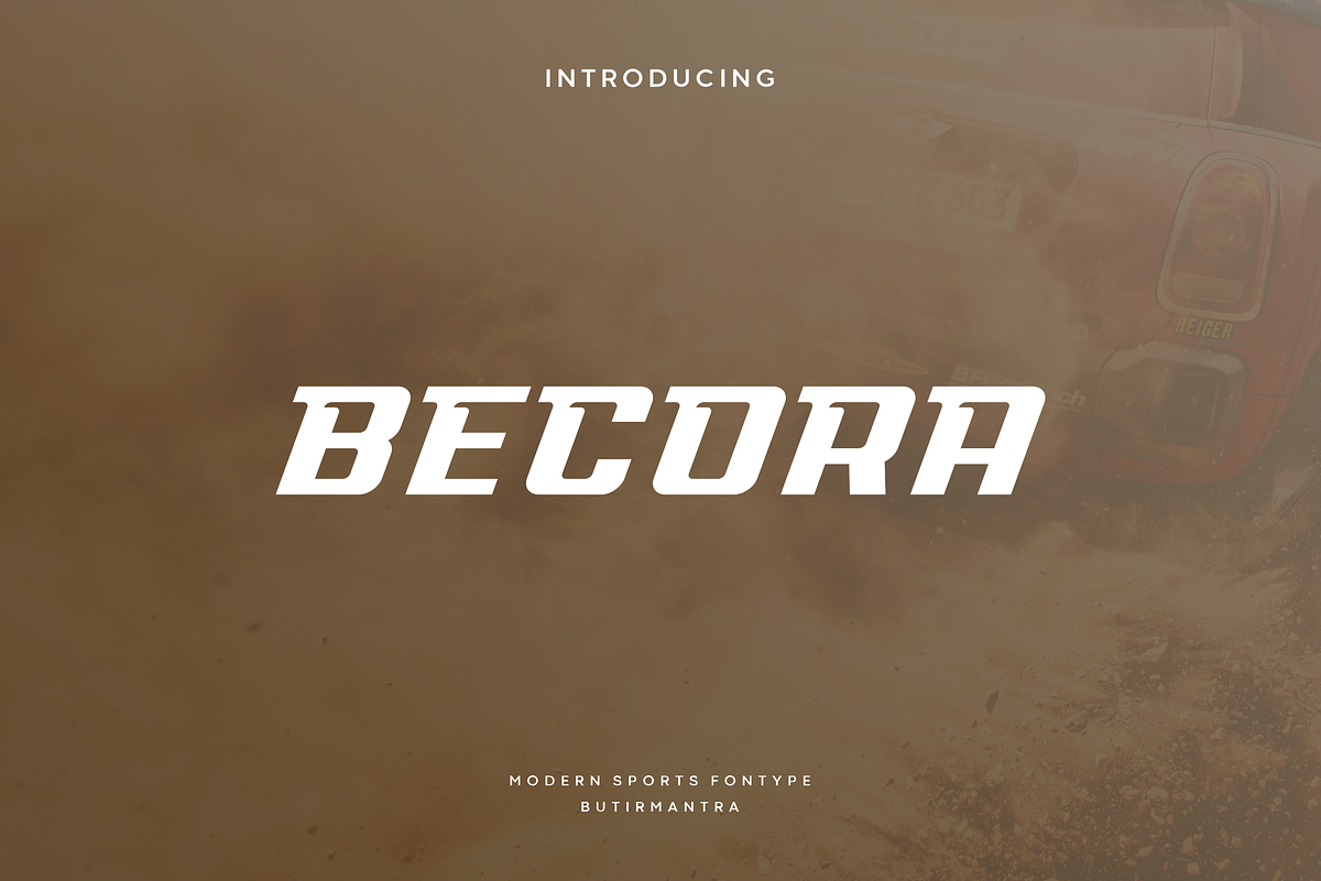 Becora - Modern Sport Typeface, a Sans Serif Font by Letterna (Photo 1 of 4)