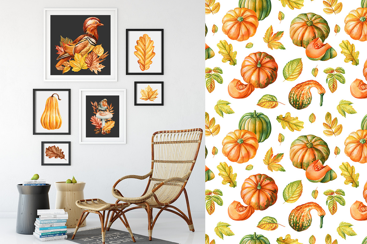 Harvest Thanksgiving fall clipart, a Decorative Illustration by Hanna Hryharenka (Photo 14 of 20)