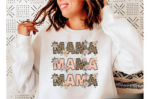 Leopard Mama Flower Mother's Day PNG, an Illustration by Designking