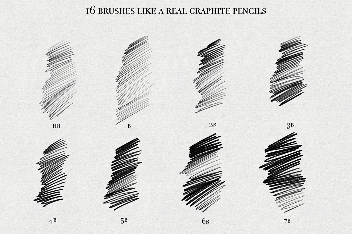 Graphite Pencils for Procreate, a Brush Add-On by Jenteva Art (Photo 3 of 11)