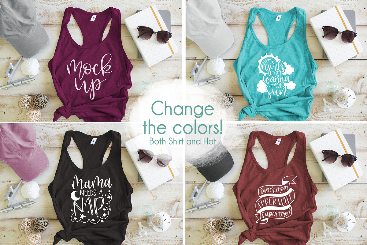 Tank Top Mock Up Ocean Sea Decor, a Shirt Mockup by Allison Affourtit Mocks (Photo 4 of 5)