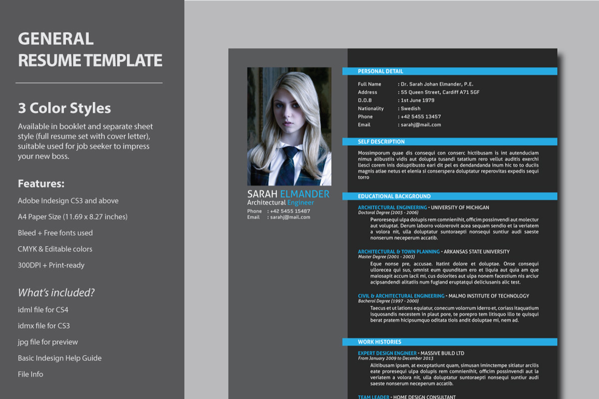 General Resume Templates, a Resume Template by voryu (Photo 1 of 10)