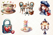 Ooh LaLa Paris Watercolor Clipart, an Illustration by DreamCafeArt (Thumbnail 3 of 7)
