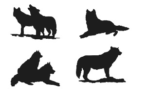 Wolf Silhouettes Set 1 Procreate