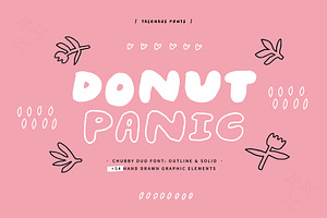 Donut Panic Font Duo + Graphics