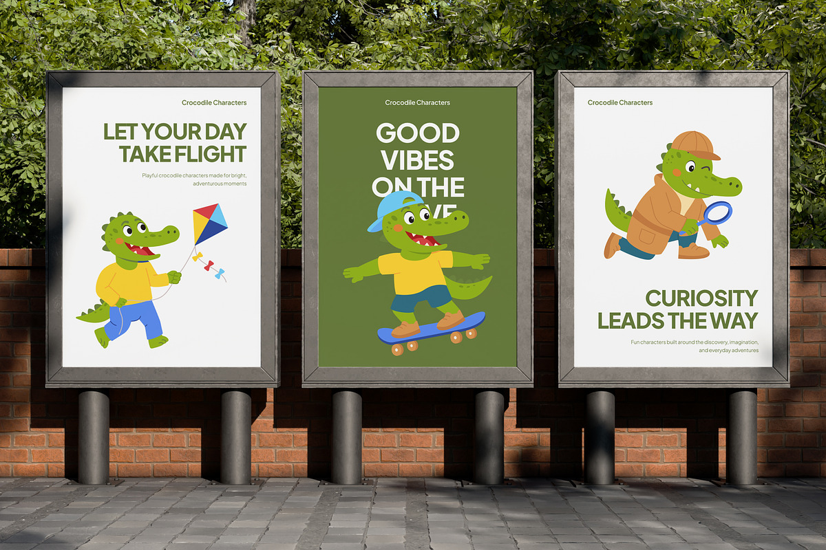 50 Crocodile Flat Characters, an Animal Illustration by Creative Stall (Photo 7 of 11)
