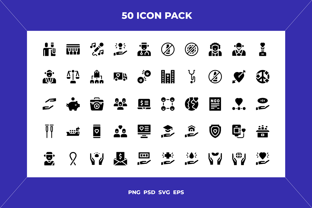 Philanthropy icons, an Outline Icon by Wencory (Photo 1 of 2)