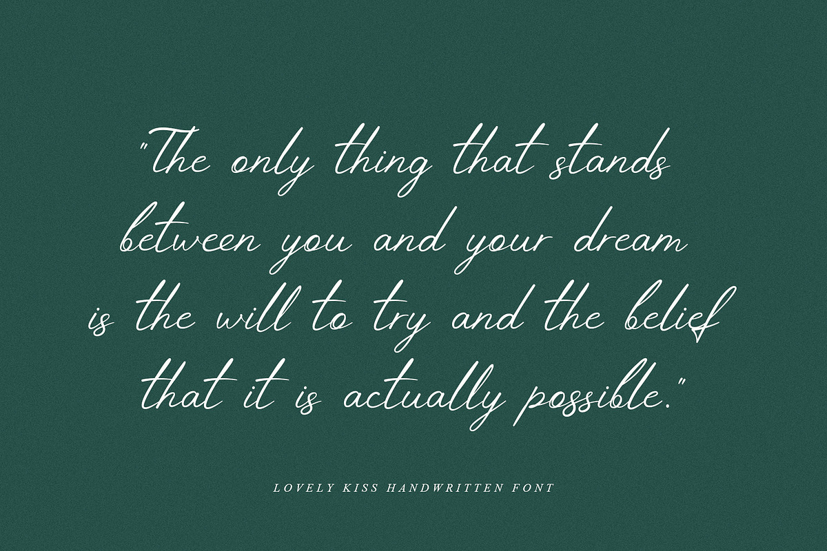 Lovely Kiss script font, a Script Font by CuteDreamyDesign (Photo 9 of 16)