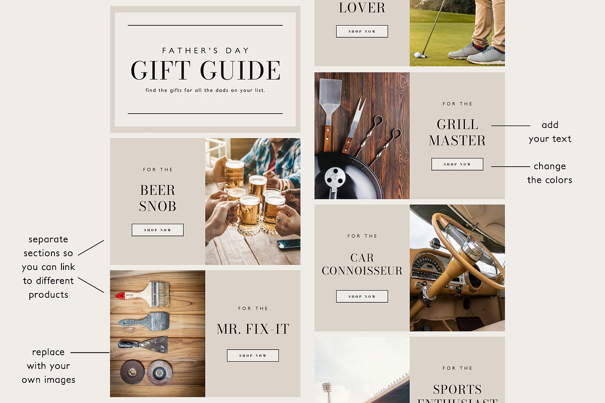 Father's Day Gift Guide Email Canva, an Email Template by KikiBunnyCreative (Photo 2 of 7)