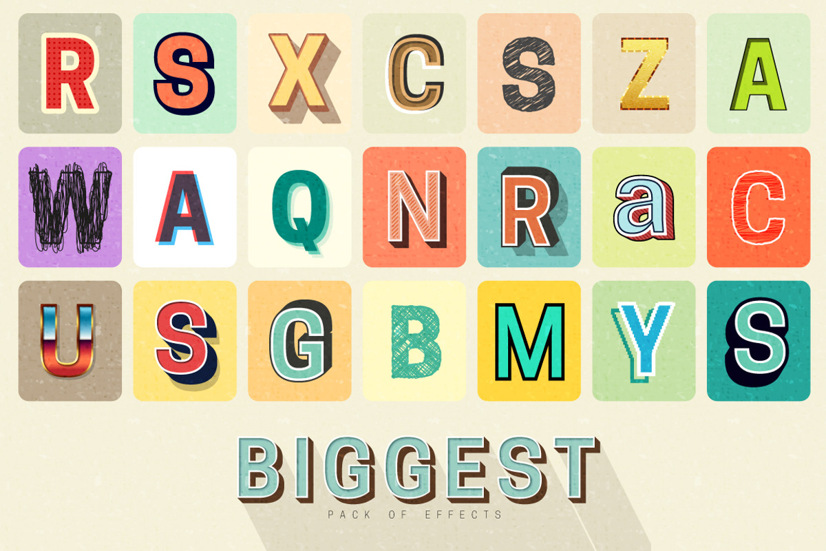 Retro Graphic Styles, a Layer Style Add-On by Modern vector (Photo 8 of 12)