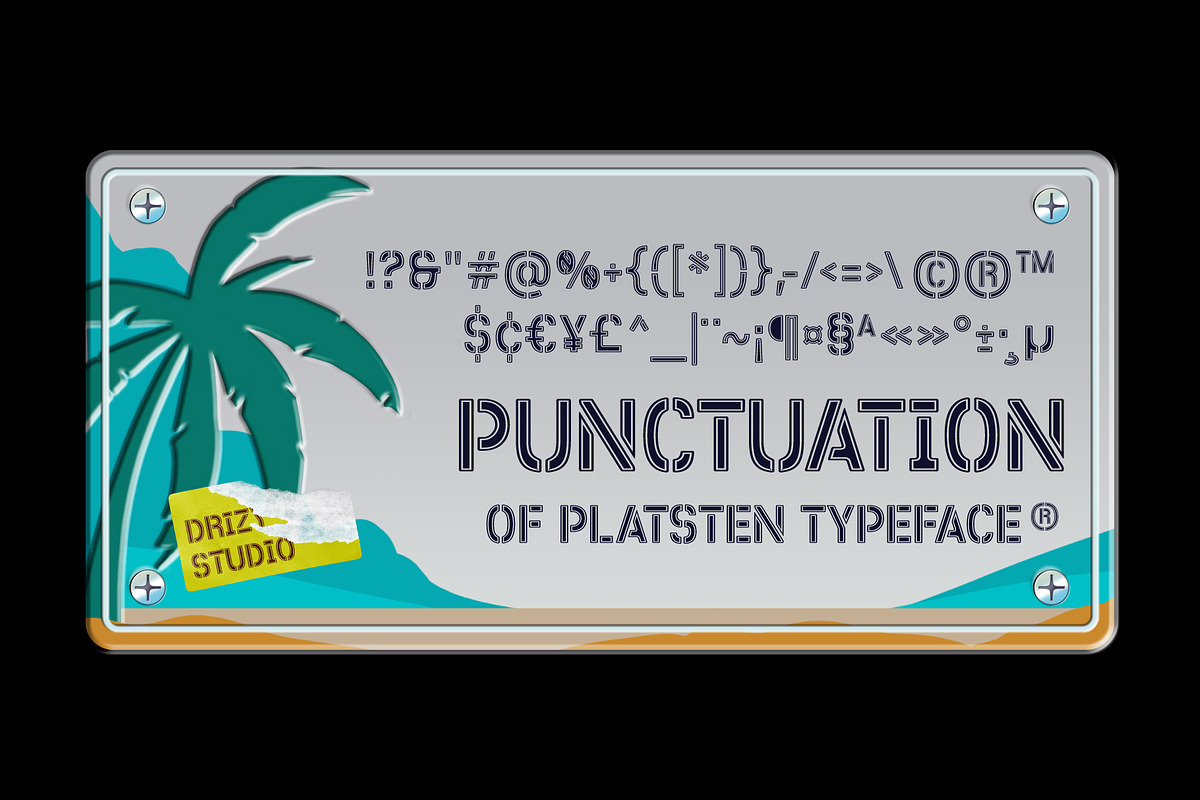 Platsten - Plate Stencil Font, a Sans Serif Font by Drizy (Photo 4 of 10)