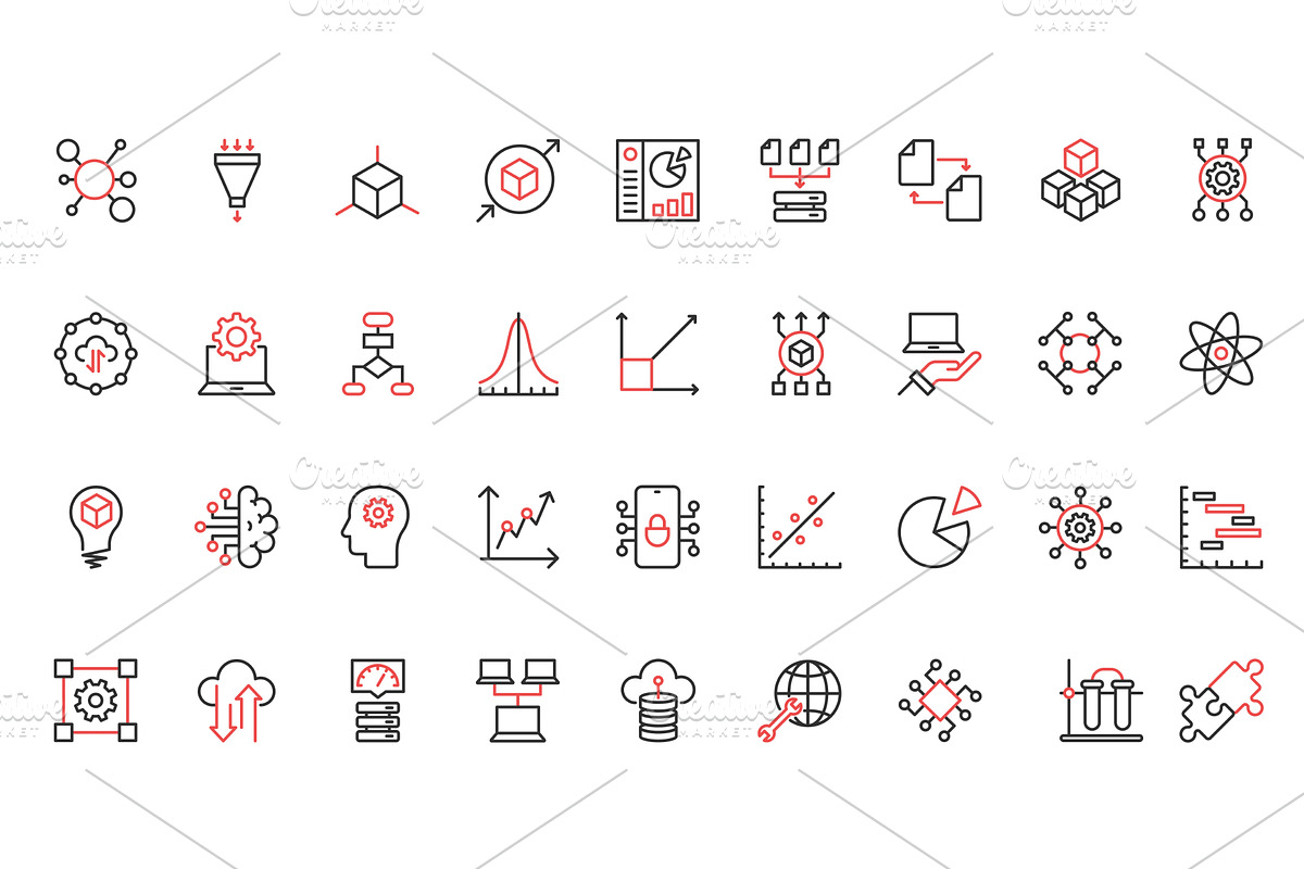 Data icons, a Finance Illustration by Lemberg Vector