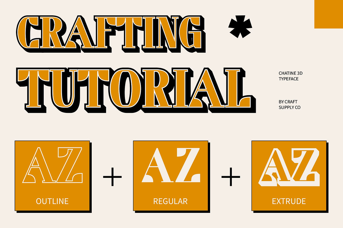 Chatine 3D, a Serif Font by Craft Supply Co. (Photo 2 of 8)