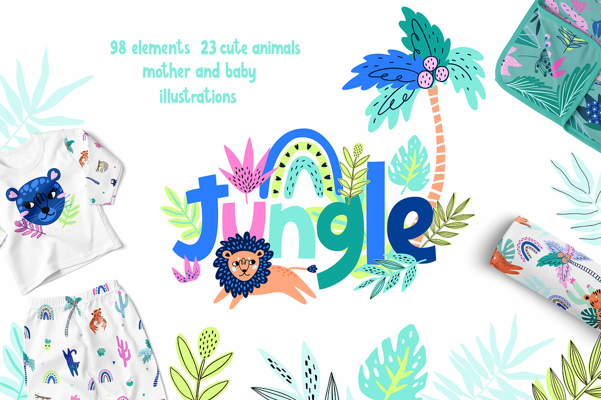 Jungle Cute Baby Animals clipart, an Animal Illustration by OxanaTally (Photo 1 of 10)
