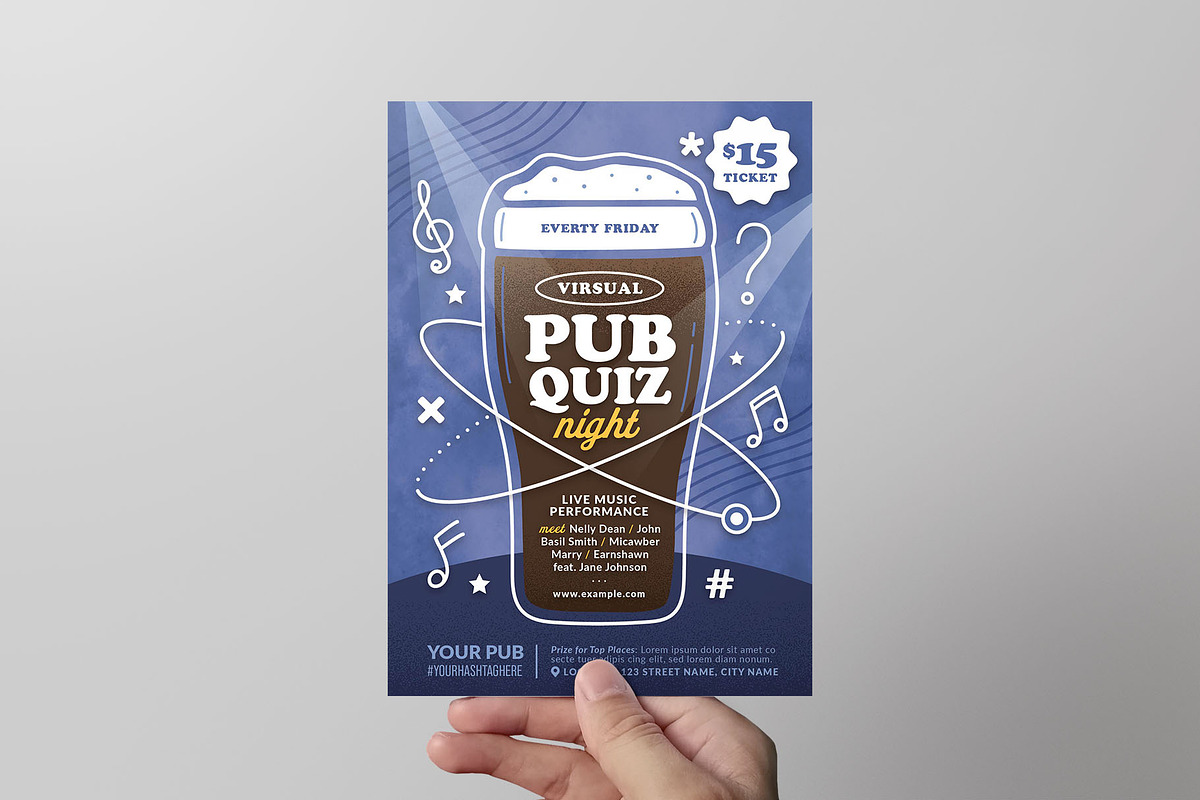 Pub Quiz Night Flyer Template, a Flyer Template by BrandPacks (Photo 4 of 6)