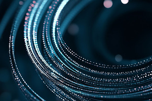 Cosmic space swirl with blue tech th, a Photo by Dvoevnore photos