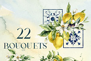 Mediterranean citrus tile watercolor, a Decorative Illustration by Yuliya Derbisheva (Thumbnail 4 of 15)