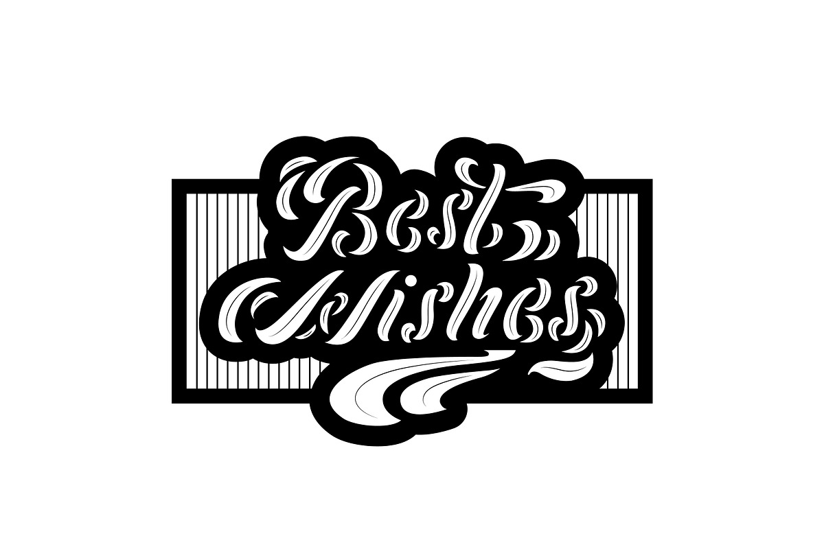 Best Wishes lettering, an Object Graphic by Guillaume Laserson (Photo 4 of 5)