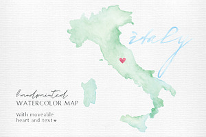 Watercolor Map of Italy, a Graphic by Beloved Paper
