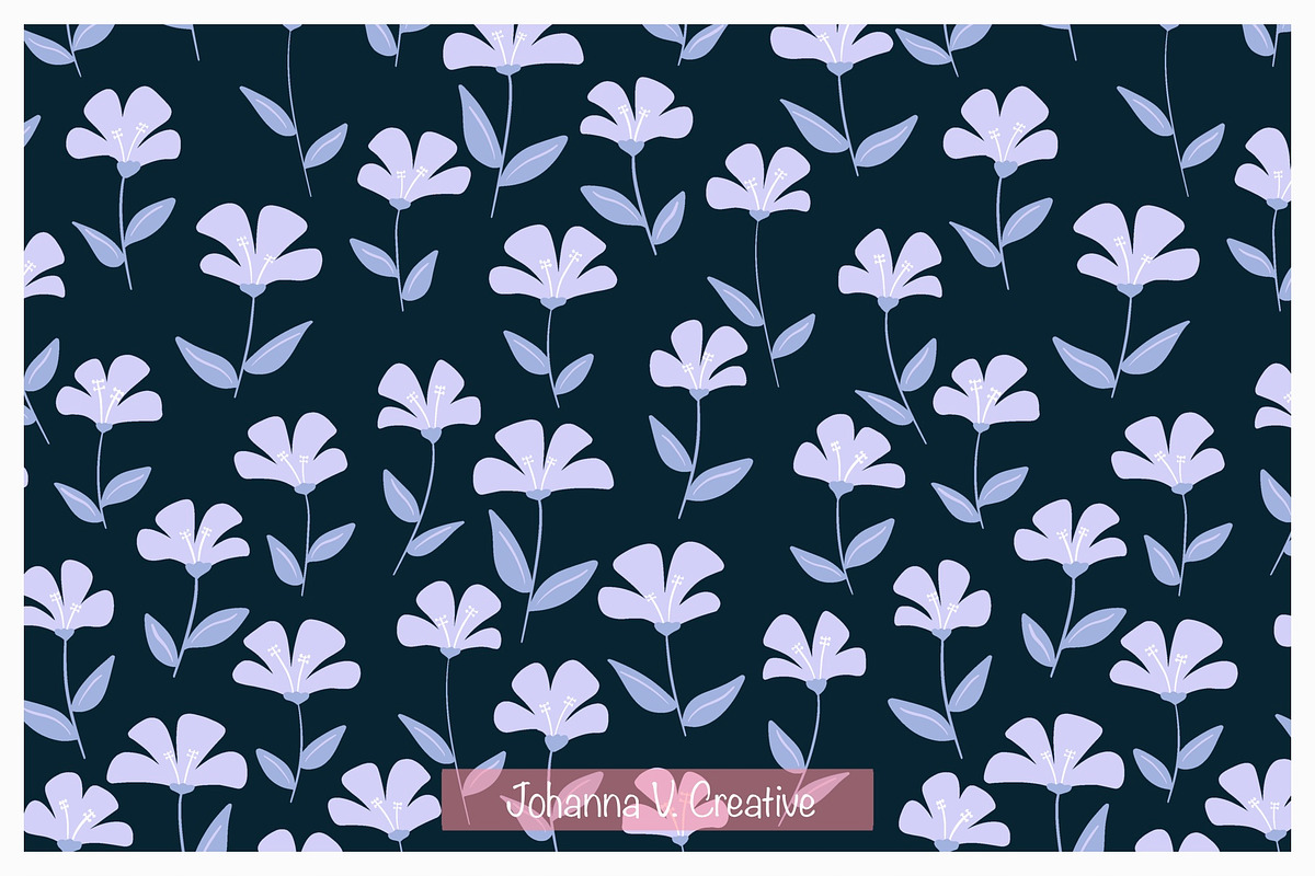 Basset Puppy Floral Patterns, an Illustration by Johanna V. Creative (Photo 8 of 9)