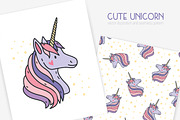 Cute unicorn heads seamless pattern, an Animal Illustration by Good Studio (Thumbnail 1 of 4)