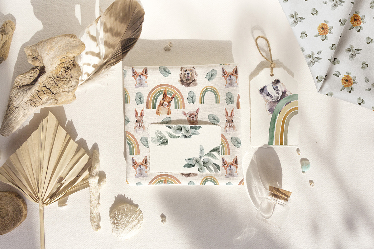 Boho Watercolor Animals & Rainbows, an Animal Illustration by Cat In Colour (Photo 12 of 12)