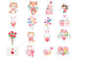 Watercolor cute Valentine clipart, an Illustration by Designworld (Thumbnail 4 of 5)